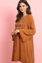 Load image into Gallery viewer, Camel color Boho style dress