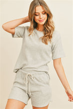 Load image into Gallery viewer, LIGHT GRAY TOP & SHORT SET