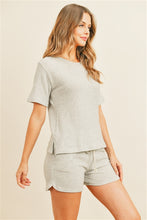 Load image into Gallery viewer, LIGHT GRAY TOP & SHORT SET