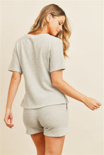 Load image into Gallery viewer, LIGHT GRAY TOP & SHORT SET