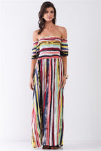 Load image into Gallery viewer, Smocked Top Striped Maxi Dress