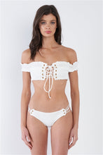 Load image into Gallery viewer, WHITE OFF SHOULDER BIKINI SET