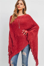 Load image into Gallery viewer, Red Poncho Sweater