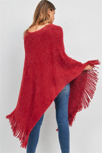 Load image into Gallery viewer, Red Poncho Sweater