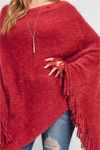 Load image into Gallery viewer, Red Poncho Sweater
