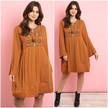 Load image into Gallery viewer, Camel color Boho style dress