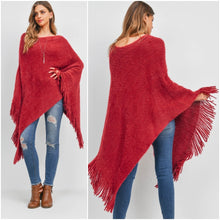 Load image into Gallery viewer, Red Poncho Sweater