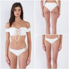 Load image into Gallery viewer, WHITE OFF SHOULDER BIKINI SET