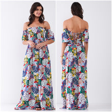 Load image into Gallery viewer, Red Multi Color Maxi Dress
