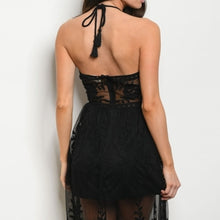 Load image into Gallery viewer, EYELET, EMBROIDERY LACE MAXI BLACK DRESS