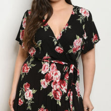 Load image into Gallery viewer, FLORAL BLACK MAXI DRESS