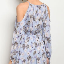 Load image into Gallery viewer, Lilac floral cold shoulder maxi dress