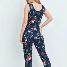 Load image into Gallery viewer, Navy Floral Jumpsuit