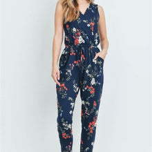 Load image into Gallery viewer, Navy Floral Jumpsuit