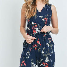 Load image into Gallery viewer, Navy Floral Jumpsuit