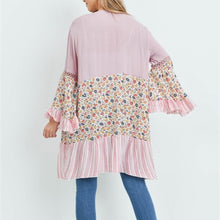 Load image into Gallery viewer, MAUVE IVORY FLORAL CARDIGAN