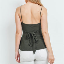 Load image into Gallery viewer, Olive Strappy Peplum top