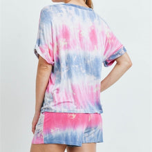 Load image into Gallery viewer, PINK BLUE TOP & SHORT SET