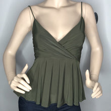 Load image into Gallery viewer, Olive Strappy Peplum top