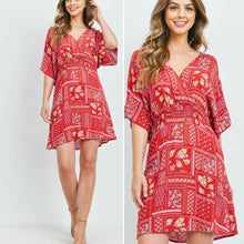 Load image into Gallery viewer, Red Boho Style Dress