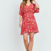 Load image into Gallery viewer, Red Boho Style Dress