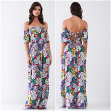 Load image into Gallery viewer, Red Multi Color Maxi Dress