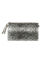 Load image into Gallery viewer, BLACK OR BROWN SNAKE SKIN CROSSBODY OR CLUTCH