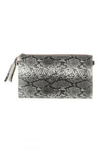 BLACK OR BROWN SNAKE SKIN CROSSBODY OR CLUTCH