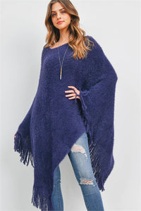 Blue Poncho Sweater