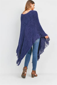 Blue Poncho Sweater