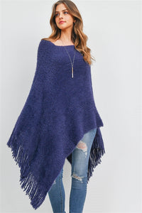 Blue Poncho Sweater