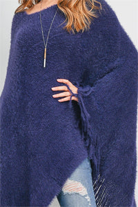 Blue Poncho Sweater