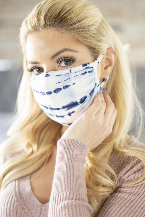 Blue Tie Dye Face Mask