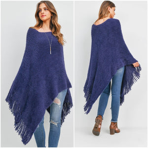 Blue Poncho Sweater