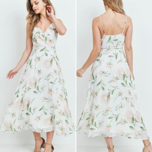 IVORY FLORAL MAXI DRESS