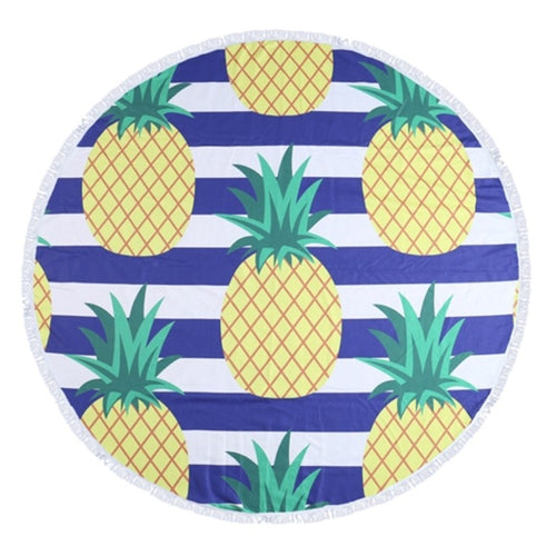 Beach Blanket Striped Pineapple Print