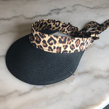 Load image into Gallery viewer, Leopard Straw Visor hat