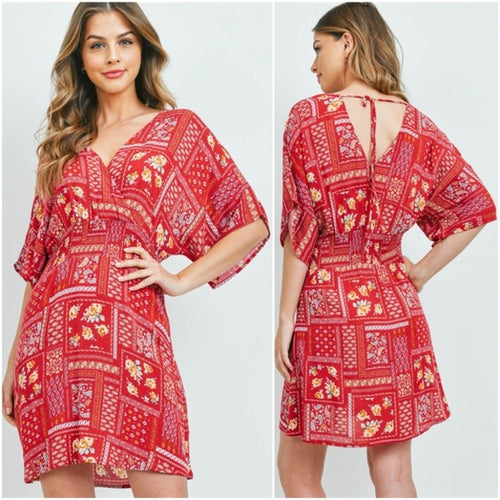 Red Boho Style Dress