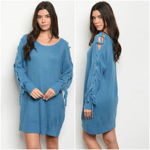 Load image into Gallery viewer, BLUE SWEATER DRESS